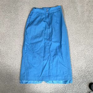 Vintage Madison Club Midi Skirt Women's Straight Blue 80s 90s 10/11